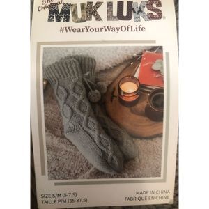 MUK LUKS COZY SOCKS WITH SLIP RESISTANT BOTTOM